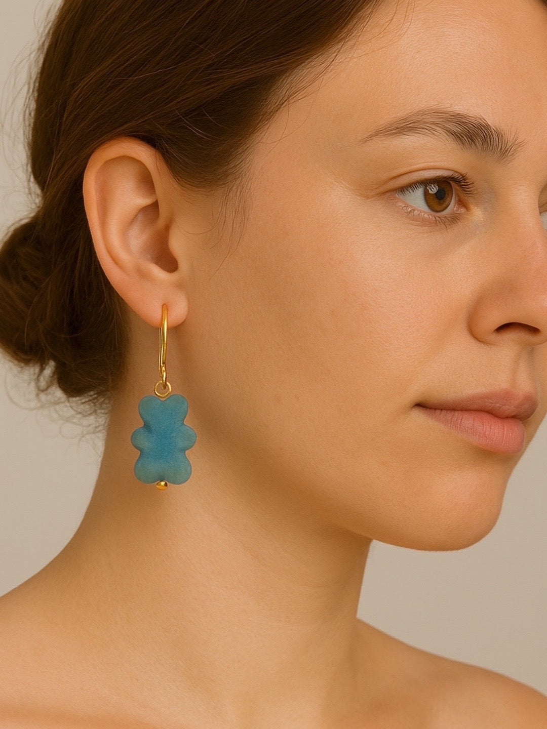 Mini Teddy Bear Shape Design Dangler Earrings