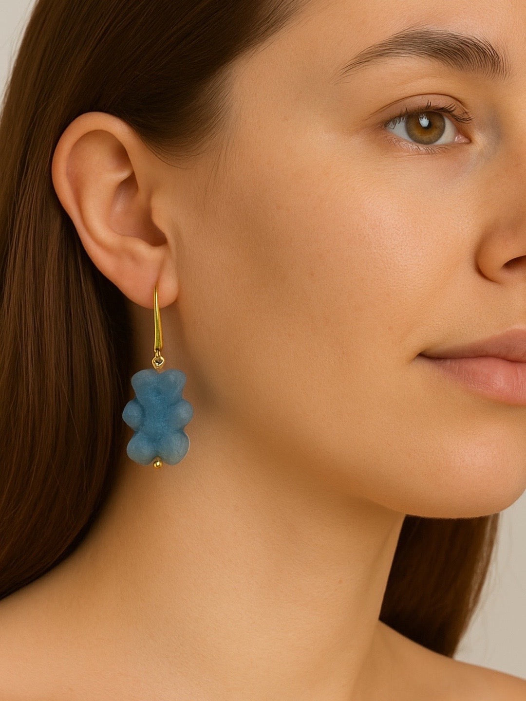 Mini Teddy Bear Shape Design Dangler Earrings