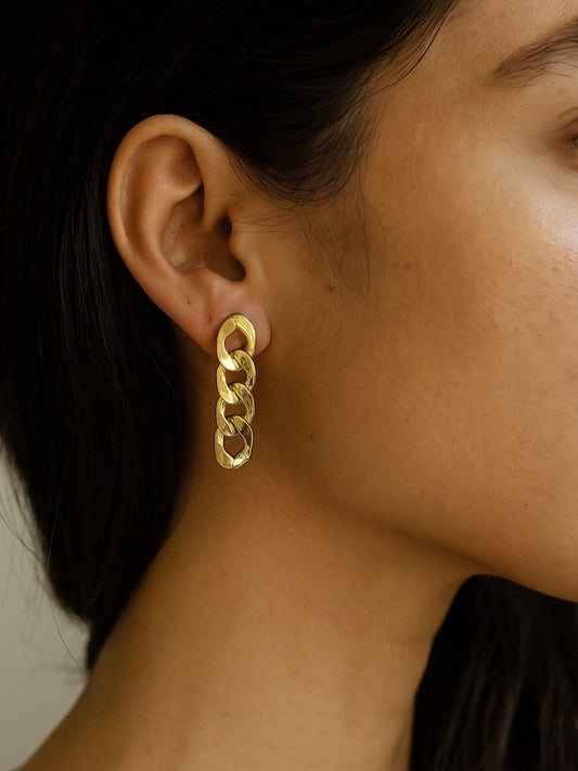 Chain Link Design Western Earrings