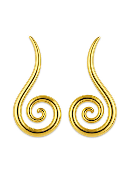 Gold Plated Spiral Design Western Earrings