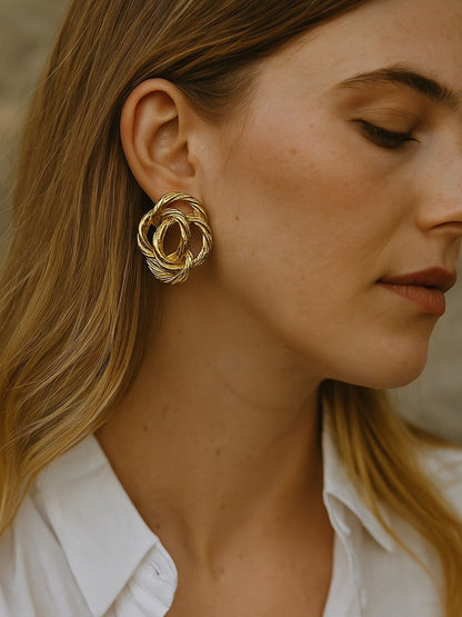 Spiral Snail Stud Design Western Earrings