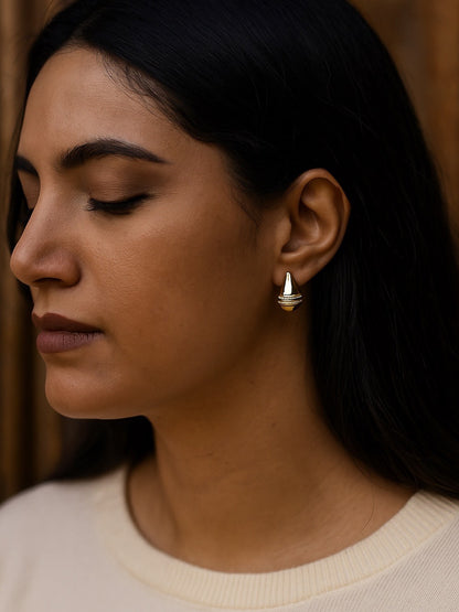 Gold Plated Teardrop Design Western Earrings