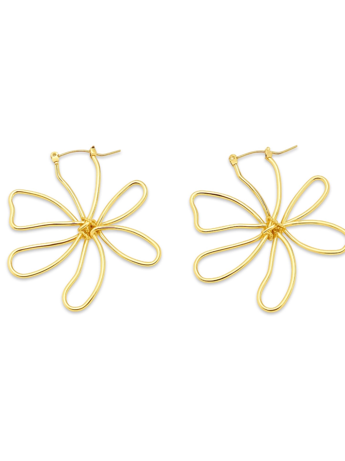 Gold Plated Flower Design Western Earrings