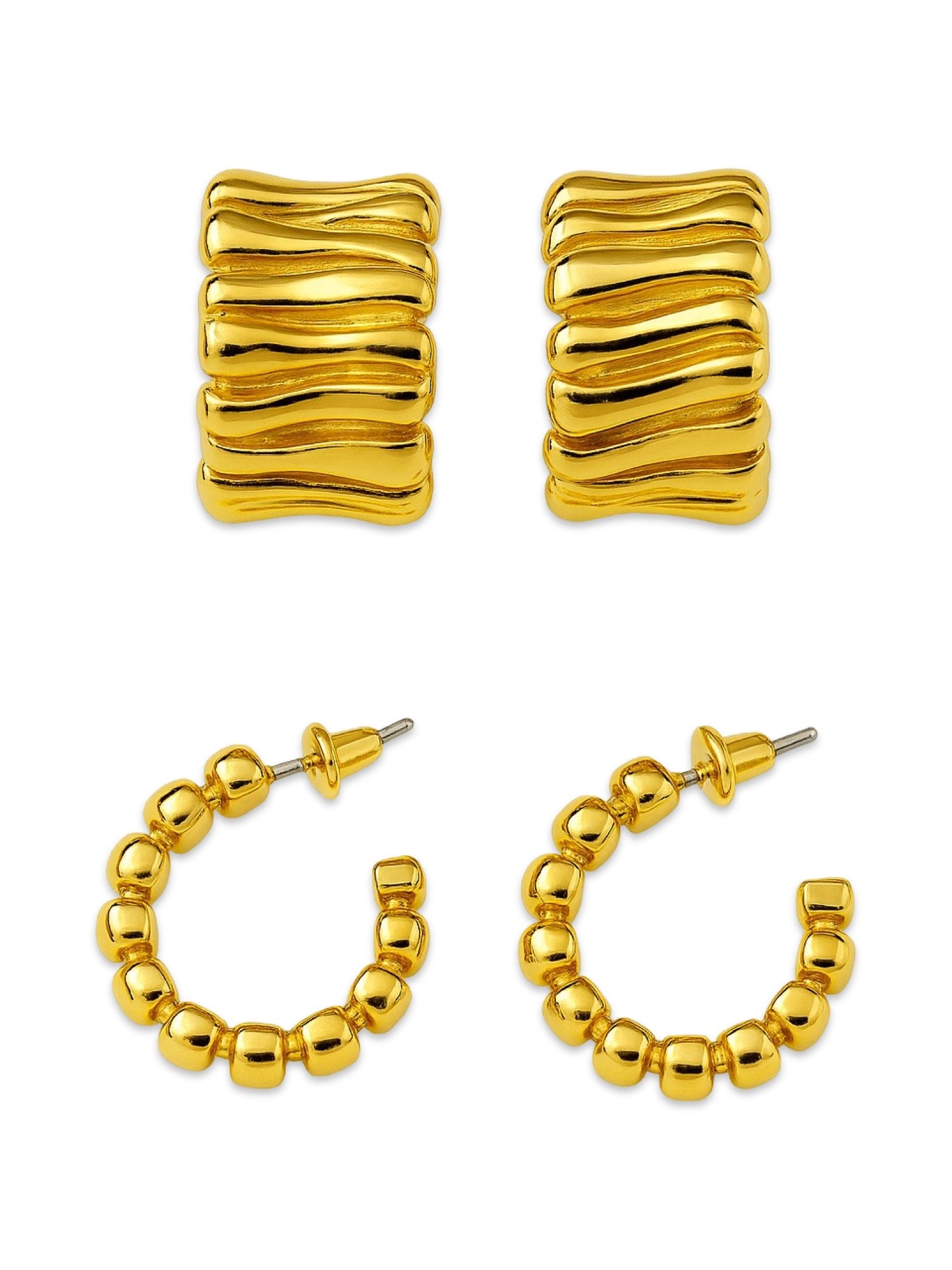 Bumpy Hoop Design Western Earrings