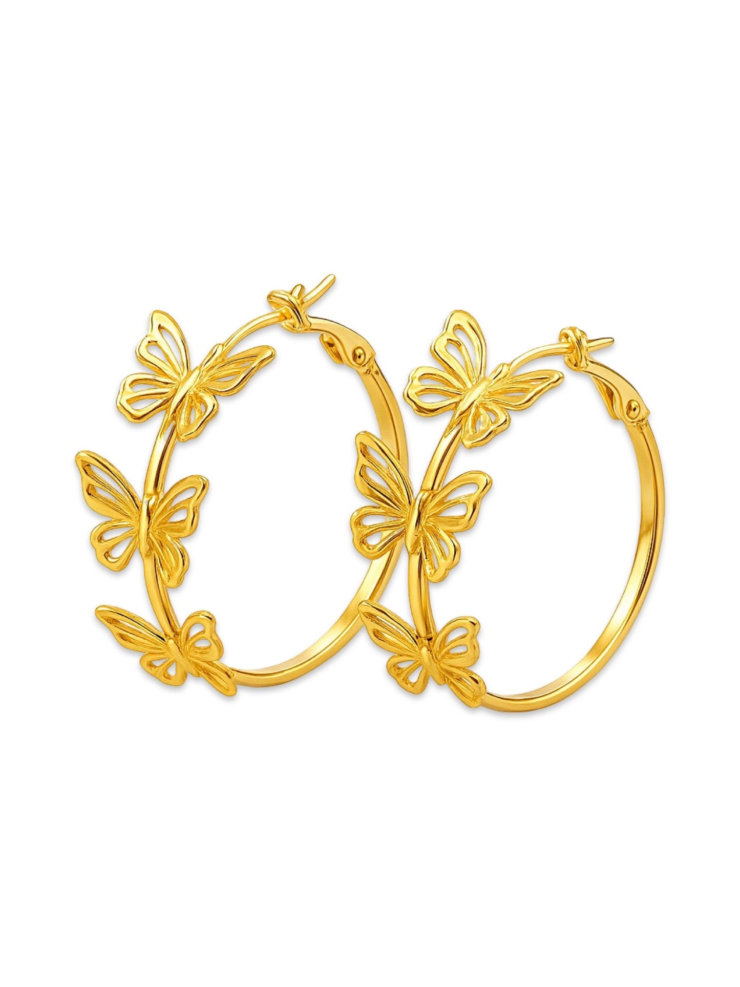 Butterfly Hoop Design Western Earrings