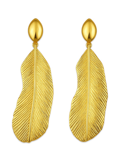 Gold Plated Leaf Design Western Earrings