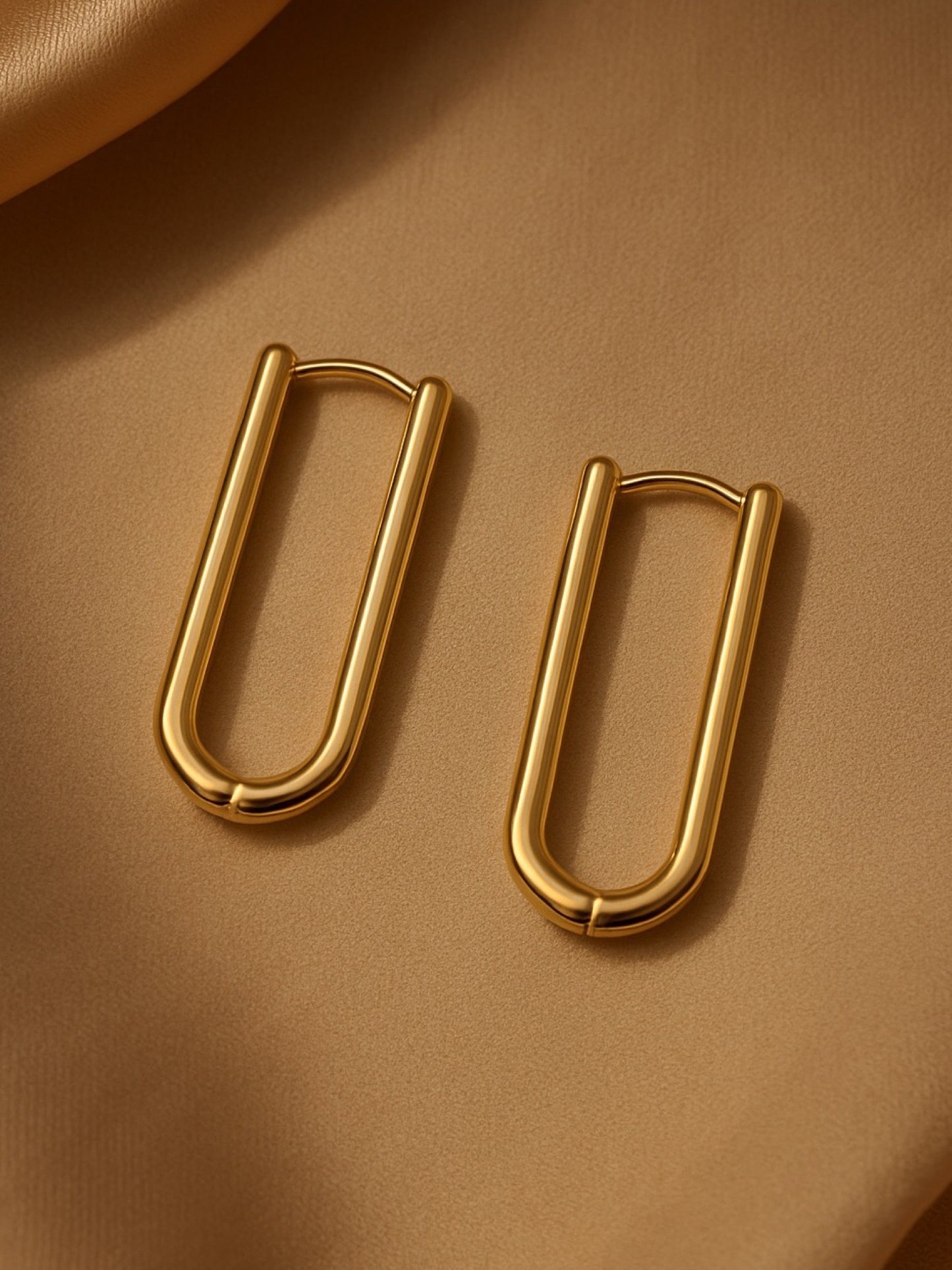 Gold Plated U Shape Design Western Earrings