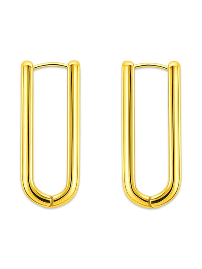Gold Plated U Shape Design Western Earrings
