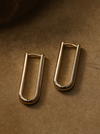 Gold Plated U Shape Design Western Earrings
