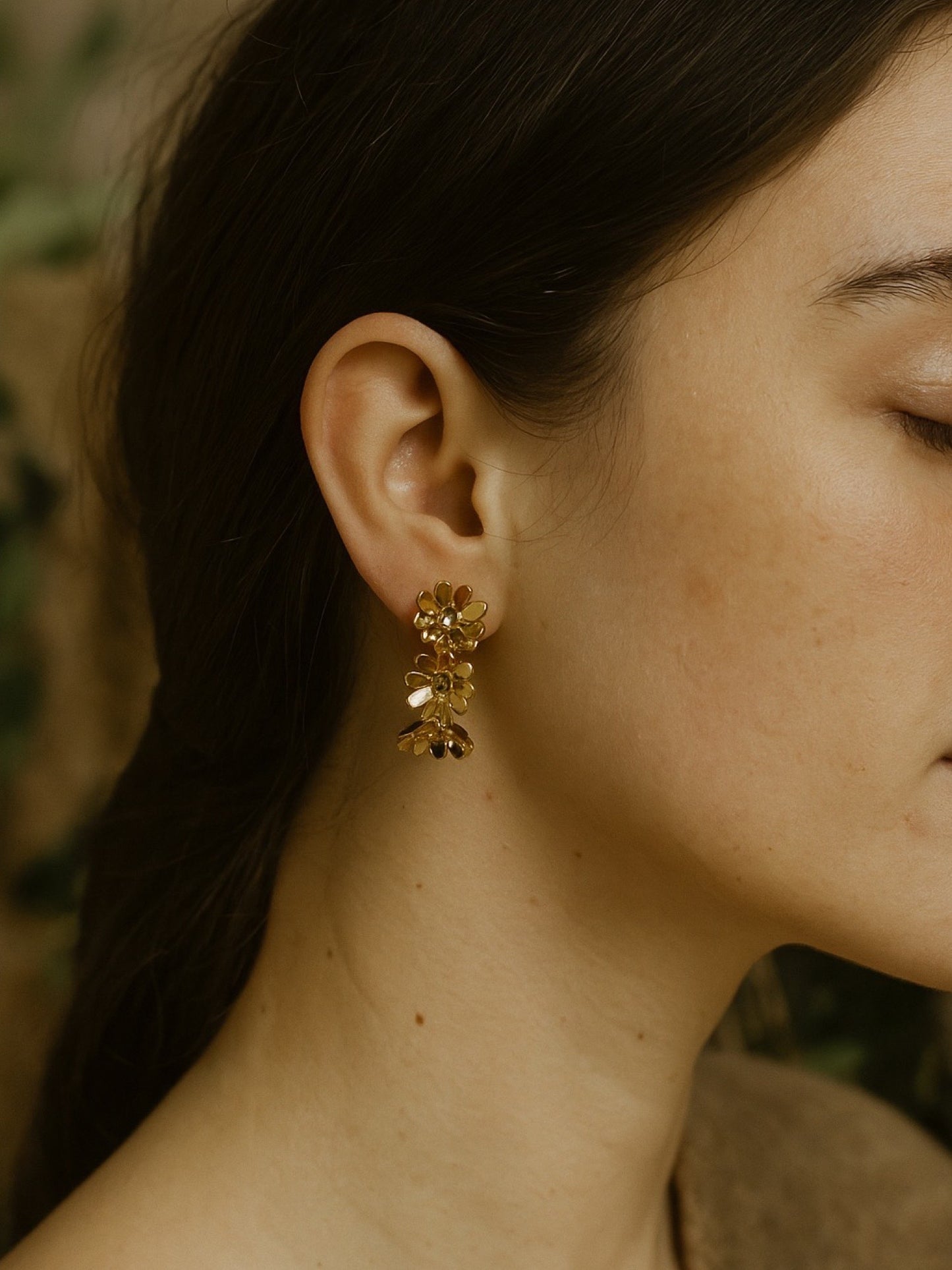 Sparkle Flower Hoop Design Western Earrings