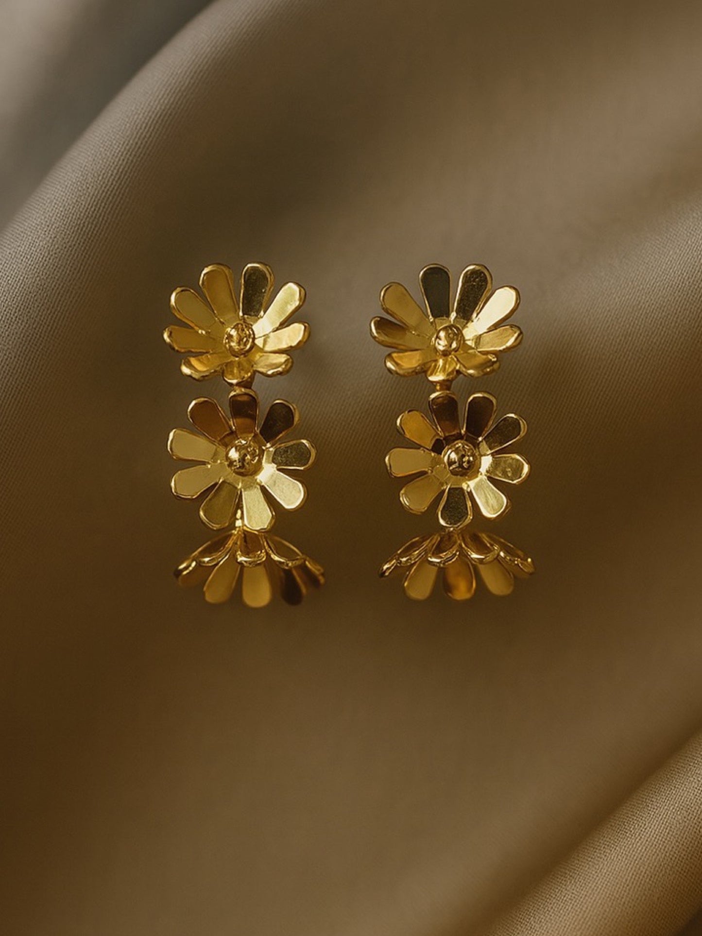 Sparkle Flower Hoop Design Western Earrings