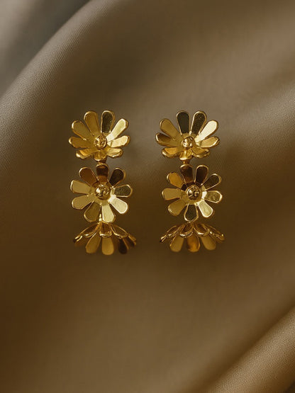 Sparkle Flower Hoop Design Western Earrings