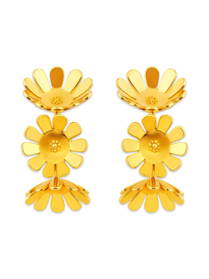 Sparkle Flower Hoop Design Western Earrings