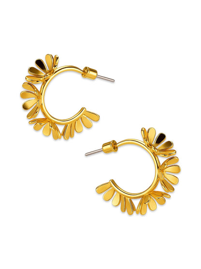 Sparkle Flower Hoop Design Western Earrings