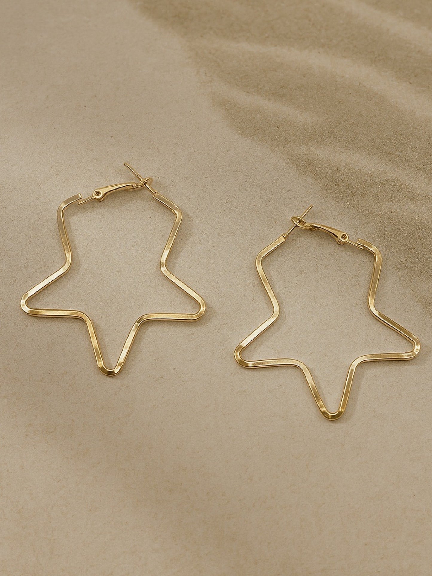 Big Star Hoop Design Western Earrings