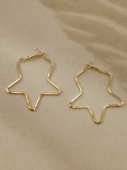 Big Star Hoop Design Western Earrings
