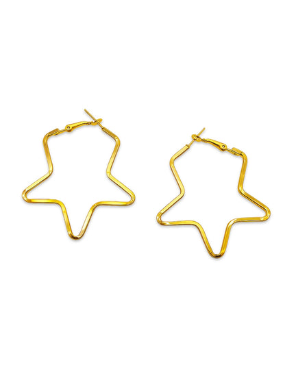 Big Star Hoop Design Western Earrings
