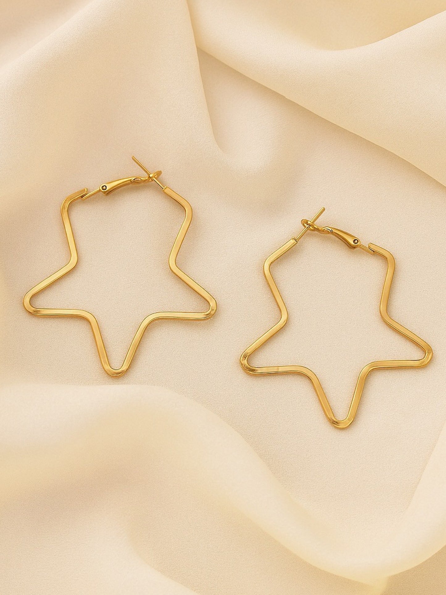 Big Star Hoop Design Western Earrings