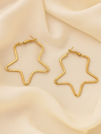 Big Star Hoop Design Western Earrings