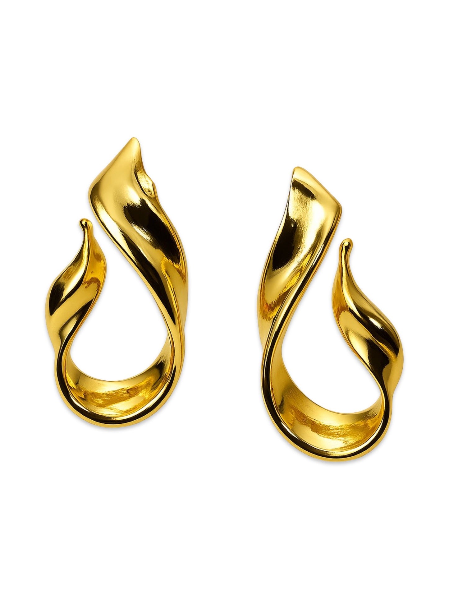 Gold Plated Twist Stud Design Western Earrings