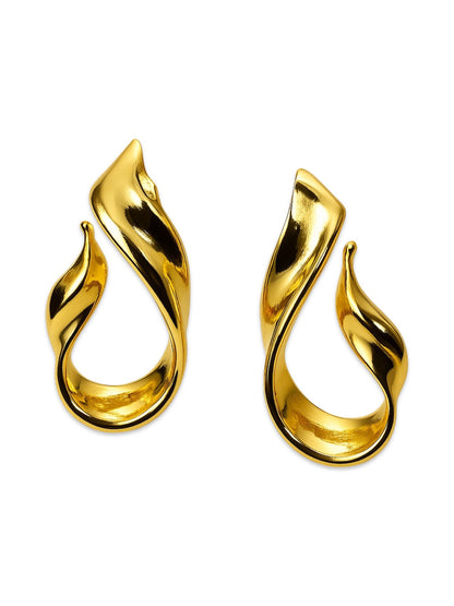 Gold Plated Twist Stud Design Western Earrings