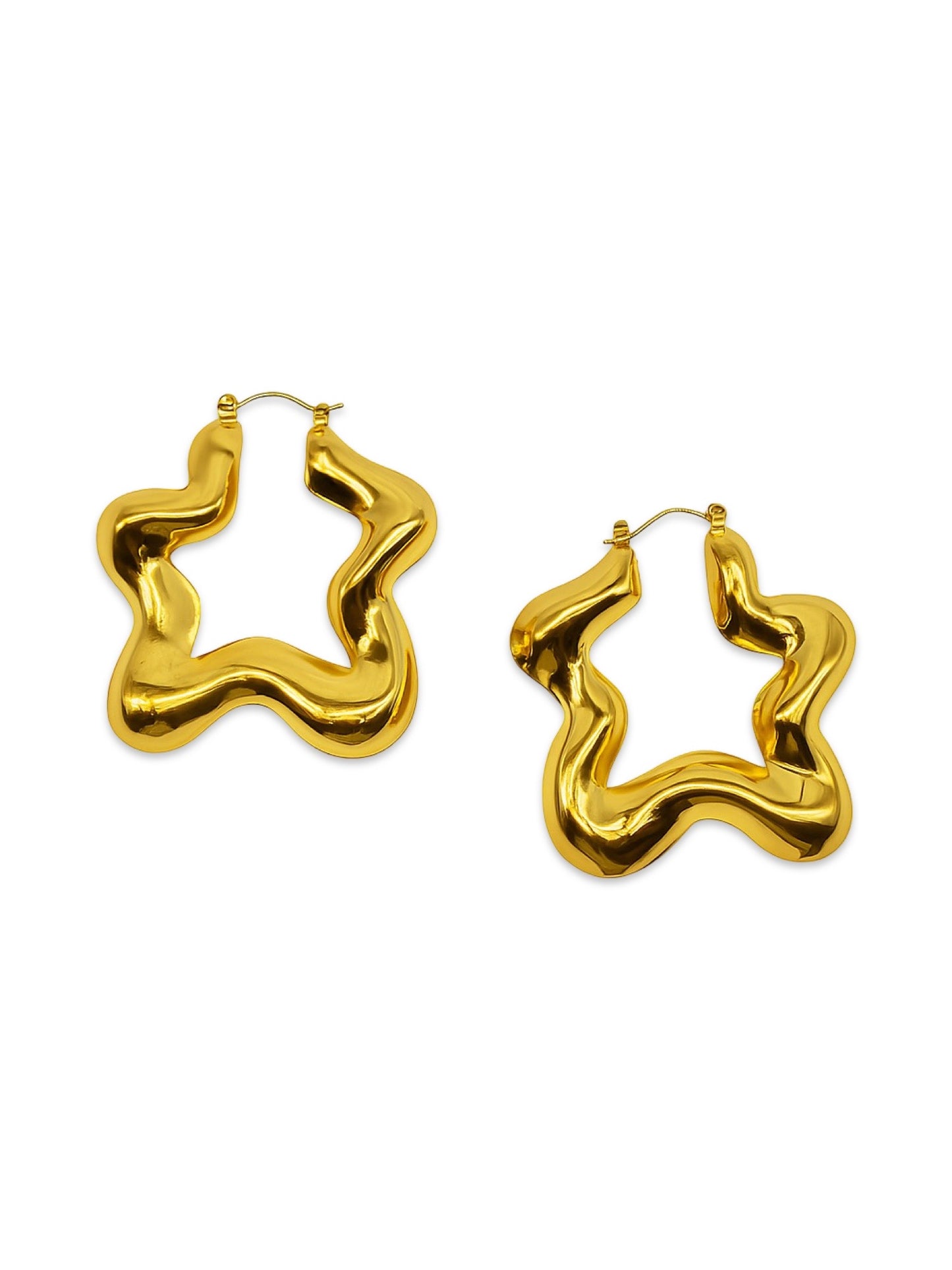 Thick Bold Star Design Western Earrings