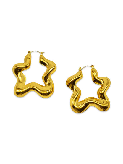 Thick Bold Star Design Western Earrings