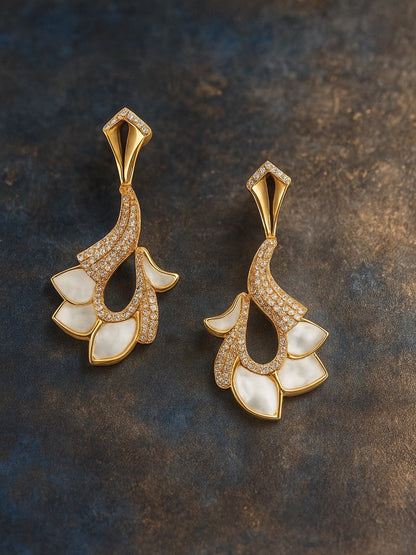 Fresh Water Pearl Peacock AD Earrings