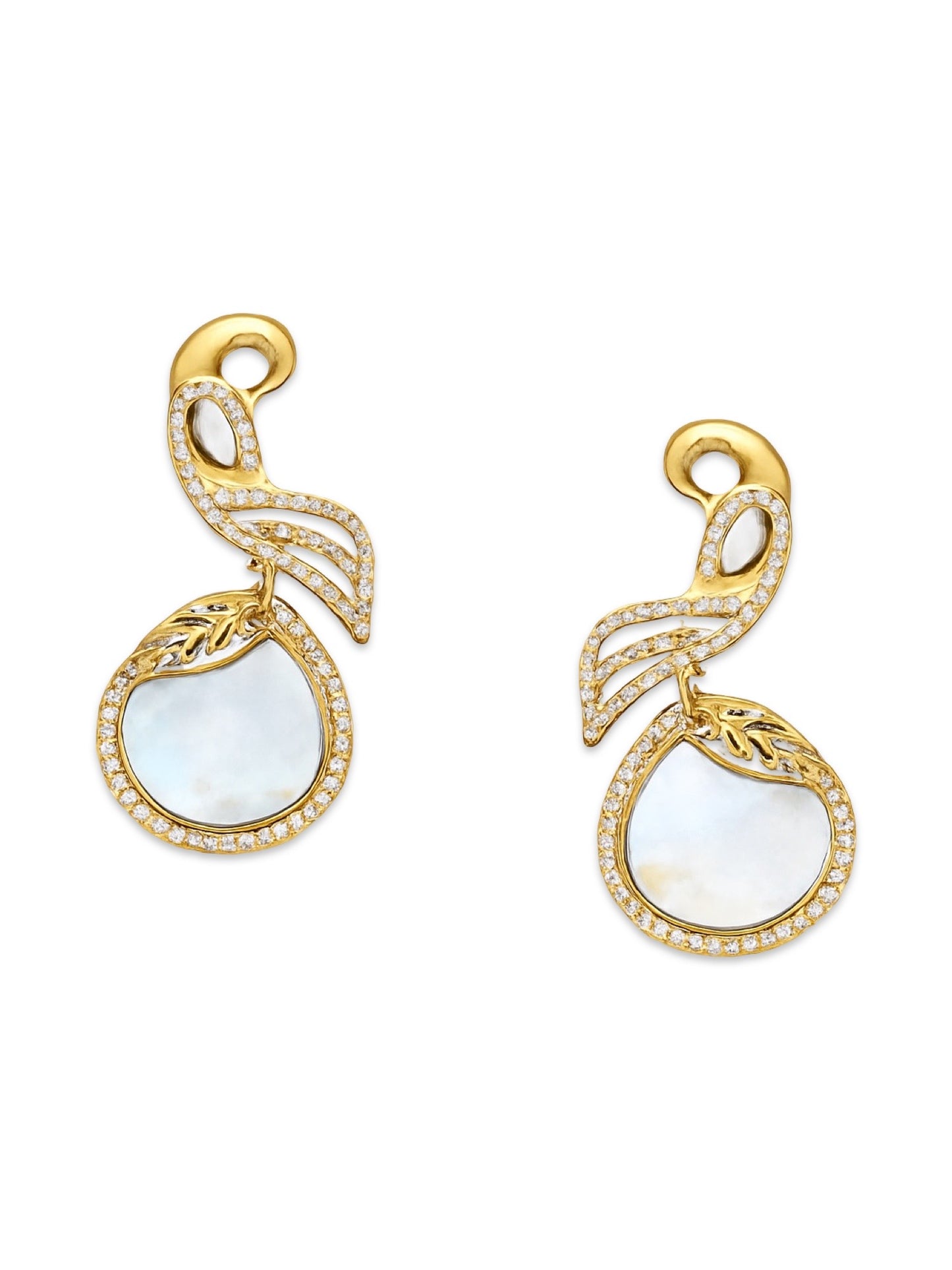 Fresh Water Pearl Peacock AD Drop Earrings