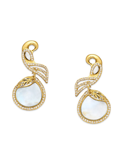 Fresh Water Pearl Peacock AD Drop Earrings