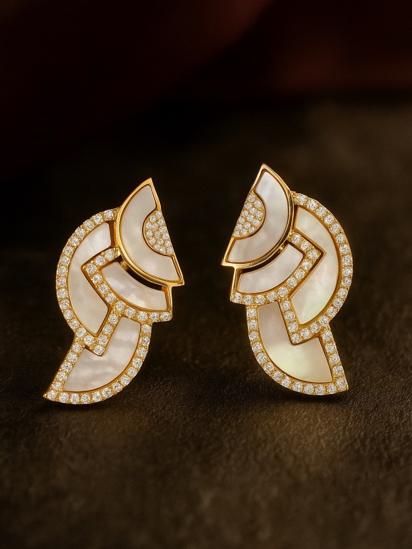 Fresh Water Pearl Embellished Design AD Earrings