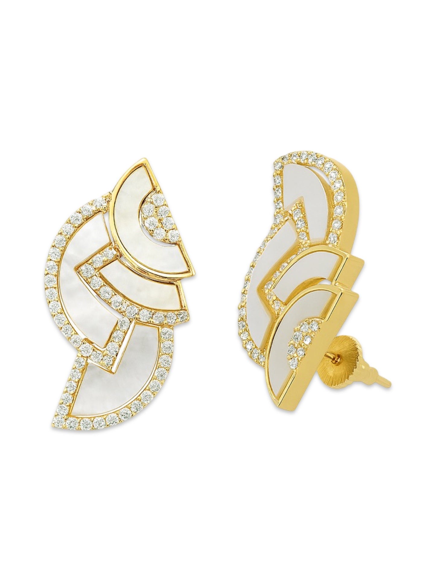Fresh Water Pearl Embellished Design AD Earrings