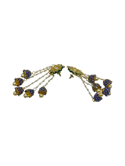 Jhumka Earrings Kundan Flower With Pearl Design