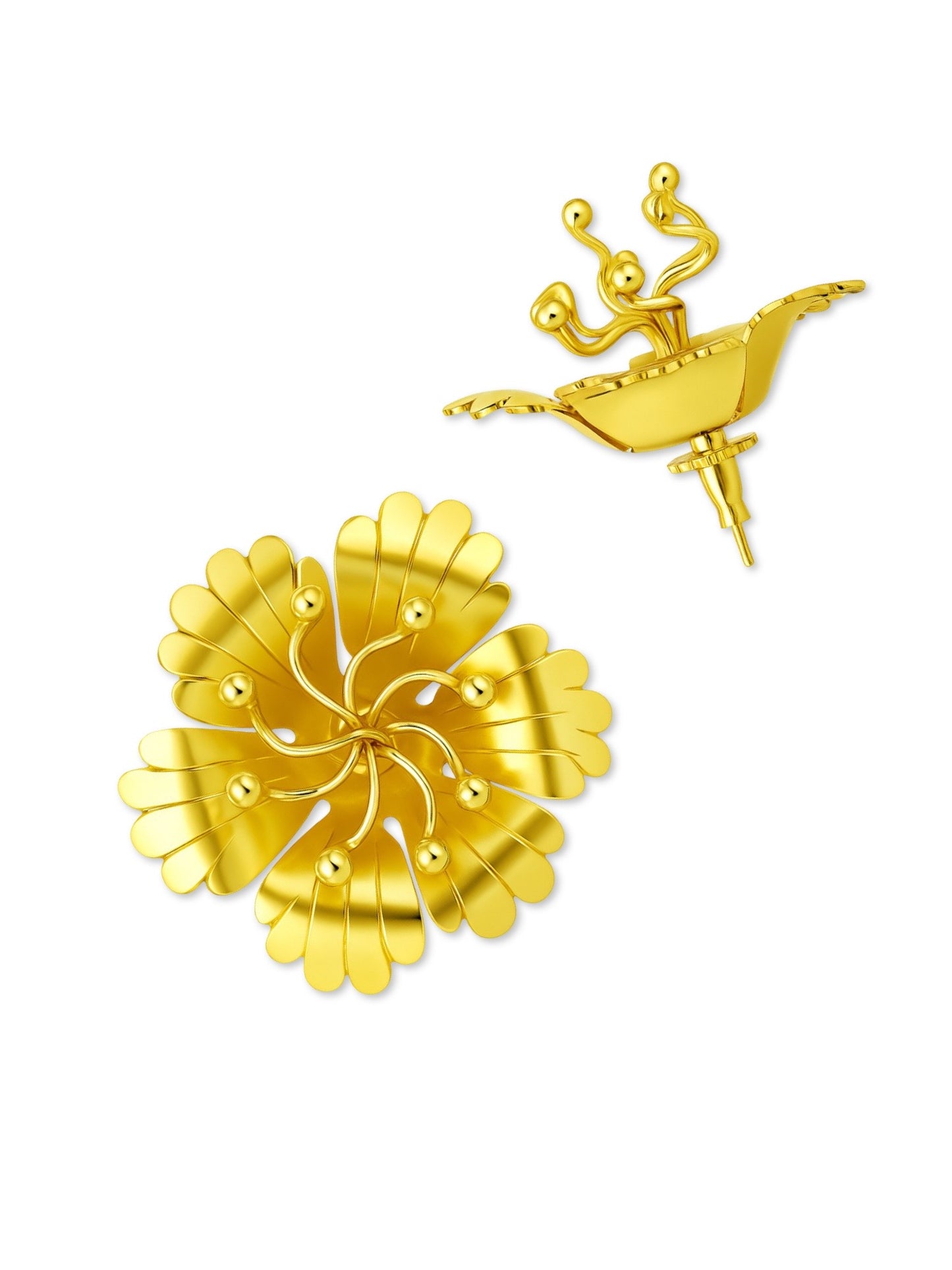 Stud Earrings Hibiscus Flower Design