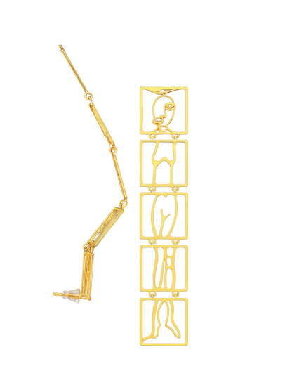 Abstract Gold Western Statement Earrings for Women