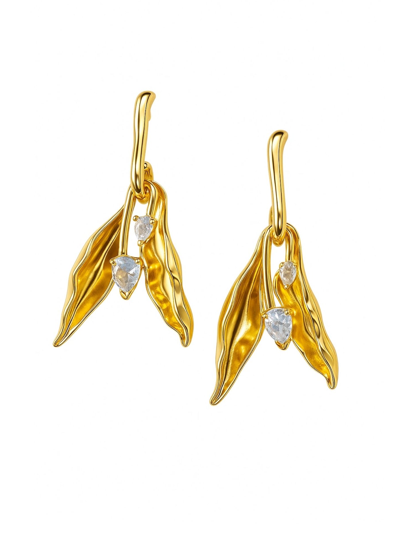 Gold Plated Abstract Drop Earrings for Women