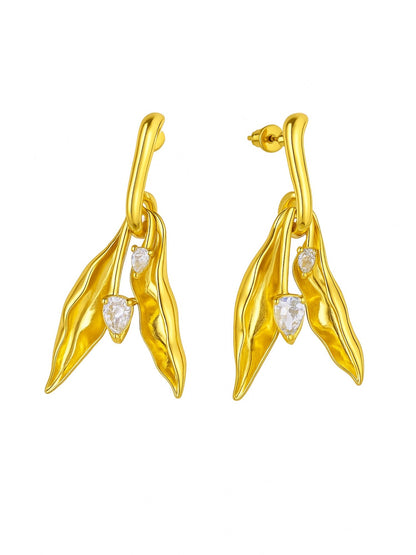 Gold Plated Abstract Drop Earrings for Women