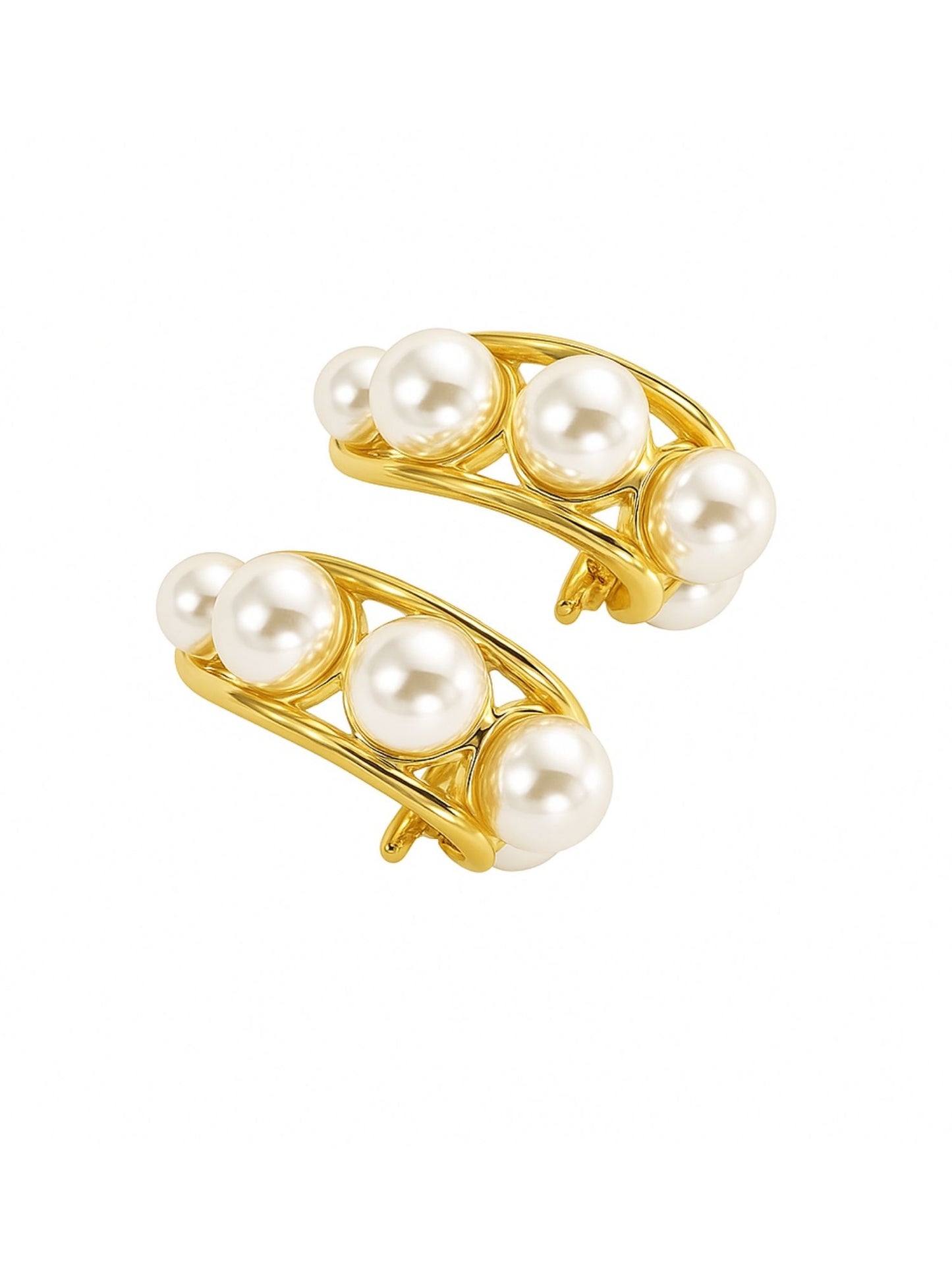 Gold Plated Pearl Hoop Earrings for Women