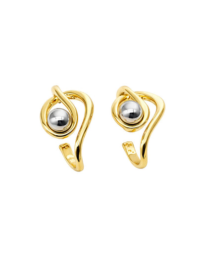 Gold/Silver Plated Abstract Swirl Stud Earrings for Women