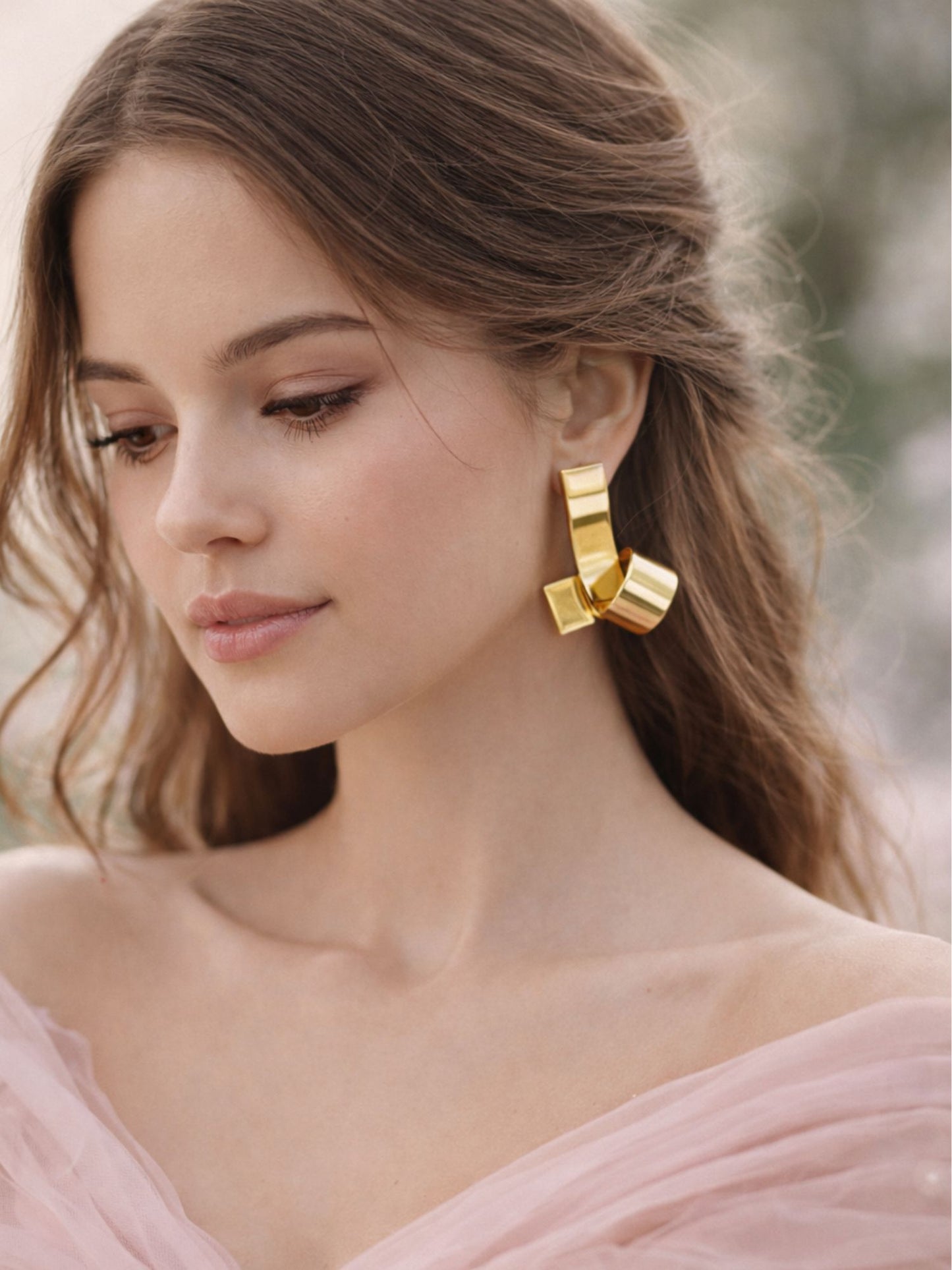 Gold Abstract Geometric Statement Earrings