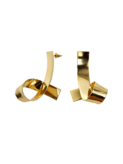 Gold Abstract Geometric Statement Earrings