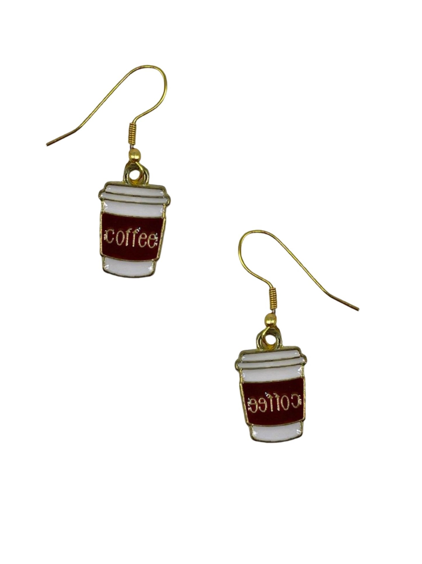 Gold Plated Coffee Cup Mini Earrings for Women & Girls