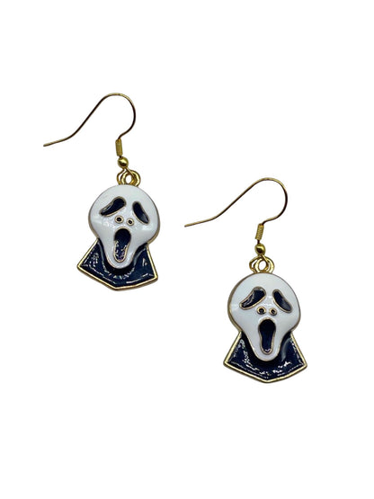 Ghost Face Gold Plated Earrings for Women