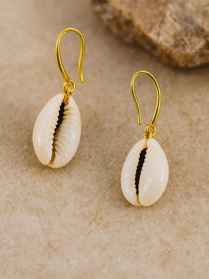 Gold Plated Shell Mini Earrings for Women