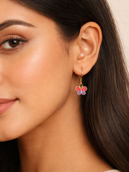 Gold Plated Butterfly Mini Earrings for Women & Girl