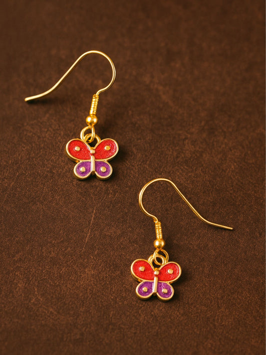 Gold Plated Butterfly Mini Earrings for Women & Girl