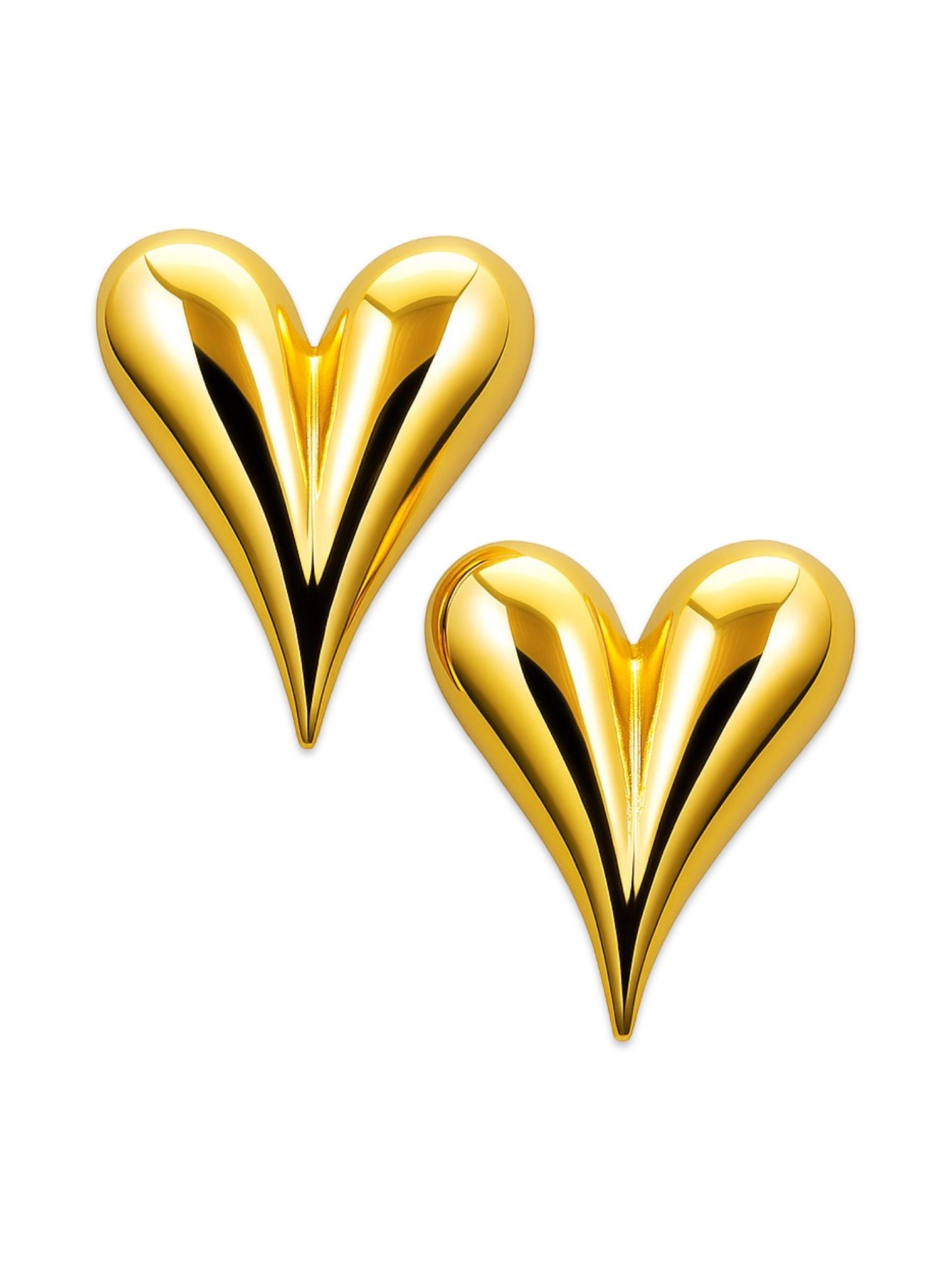 Gold Plated Heart Design Western Earrings