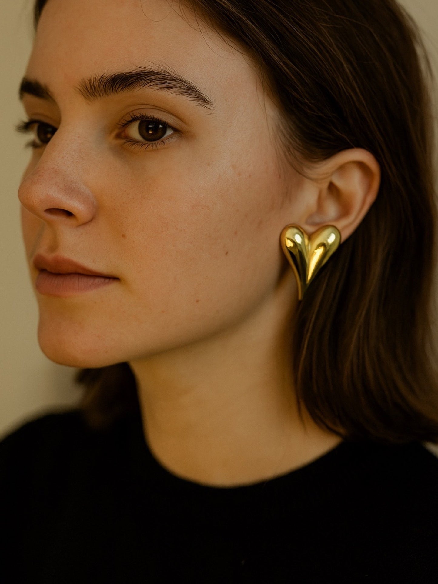 Gold Plated Heart Design Western Earrings
