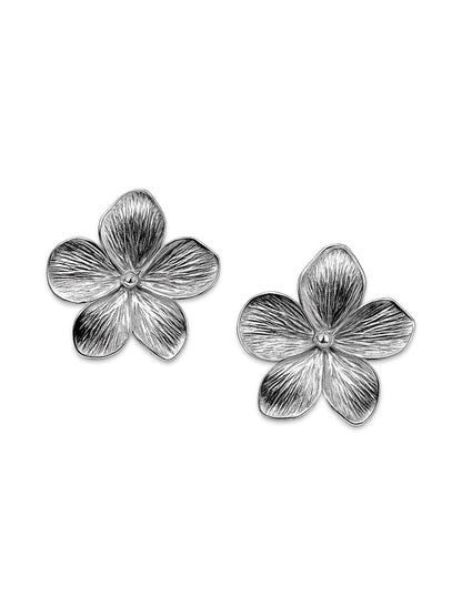 Silver Plated Flower Design Western Earrings
