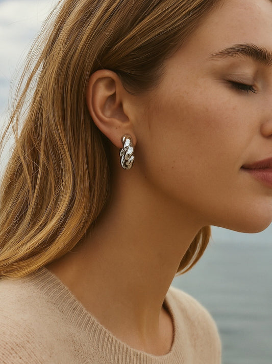 Twisted Chunky Hoop Western Earrings